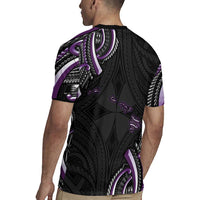 Traditional Art Hawaiian Kakau Tattoos Rugby Jersey Purple Color - Polynesian Pride