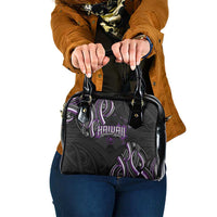 Traditional Art Hawaiian Kakau Tattoos Shoulder Handbag Purple Color - Polynesian Pride