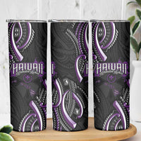 Traditional Art Hawaiian Kakau Tattoos Skinny Tumbler Purple Color - Polynesian Pride