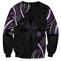 Traditional Art Hawaiian Kakau Tattoos Sweatshirt Purple Color - Polynesian Pride