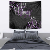 Traditional Art Hawaiian Kakau Tattoos Tapestry Purple Color - Polynesian Pride