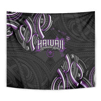 Traditional Art Hawaiian Kakau Tattoos Tapestry Purple Color - Polynesian Pride