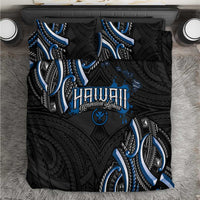 Traditional Art Hawaiian Kakau Tattoos Bedding Set Blue Color - Polynesian Pride