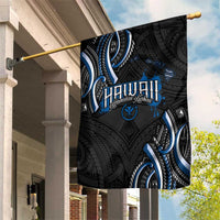 Traditional Art Hawaiian Kakau Tattoos Garden Flag Blue Color - Polynesian Pride