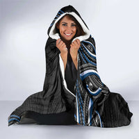 Traditional Art Hawaiian Kakau Tattoos Hooded Blanket Blue Color - Polynesian Pride