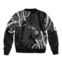 Traditional Art Hawaiian Kakau Tattoos Bomber Jacket White - Polynesian Pride