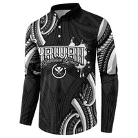 Traditional Art Hawaiian Kakau Tattoos Button Sweatshirt White - Polynesian Pride