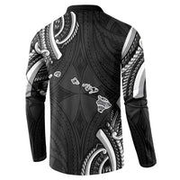 Traditional Art Hawaiian Kakau Tattoos Button Sweatshirt White - Polynesian Pride