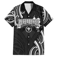 Traditional Art Hawaiian Kakau Tattoos Family Matching Off Shoulder Short Dress and Hawaiian Shirt White LT03 Dad's Shirt - Short Sleeve White - Polynesian Pride