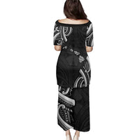 Traditional Art Hawaiian Kakau Tattoos Family Matching Puletasi and Hawaiian Shirt White - Polynesian Pride