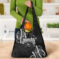 Traditional Art Hawaiian Kakau Tattoos Grocery Bag White - Polynesian Pride