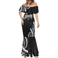 Traditional Art Hawaiian Kakau Tattoos Mermaid Dress White - Polynesian Pride