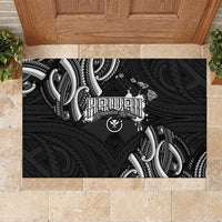 Traditional Art Hawaiian Kakau Tattoos Rubber Doormat White - Polynesian Pride
