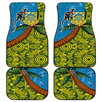 Tuvalu and Australia Together Car Mats Tapa Pattern and Aboriginal mix Culture