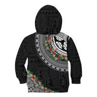 Fiji Hibiscus Kid Hoodie Tapa Masi Motifs with Tropical Plants LT03 - Polynesian Pride