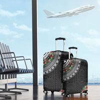 Fiji Hibiscus Luggage Cover Tapa Masi Motifs with Tropical Plants