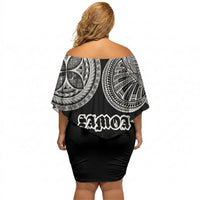 Samoa Traditional Tattoo Off Shoulder Short Dress Tribal Tatau Pattern