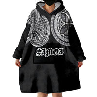Samoa Traditional Tattoo Wearable Blanket Hoodie Tribal Tatau Pattern