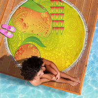 Hawaiian Mango Beach Blanket Polynesian Art Pattern and Kakau Tattoo