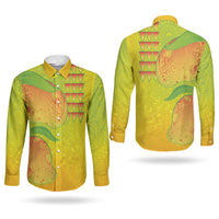 Hawaiian Mango Couples Matching Summer Maxi Dress and Long Sleeve Button Shirt Polynesian Art Pattern and Kakau Tattoo LT03 - Polynesian Pride