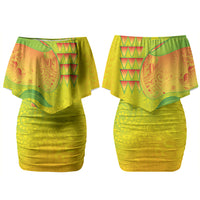 Hawaiian Mango Family Matching Off Shoulder Short Dress and Hawaiian Shirt Polynesian Art Pattern and Kakau Tattoo