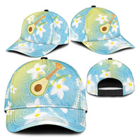 Hawaiian Ukulele Avocado Classic Cap Leis and Polynesian Pattern