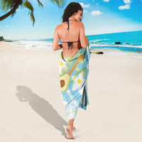 Hawaiian Ukulele Avocado Sarong Leis and Polynesian Pattern