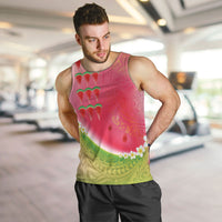 Hawaiian Watermelon Men Tank Top with Kakau Art Tattoo