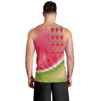 Hawaiian Watermelon Men Tank Top with Kakau Art Tattoo