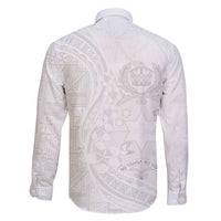 Tonga Faka Sepitema Family Matching Off Shoulder Maxi Dress and Hawaiian Shirt Ngatu Pattern with Plumeria and Hibiscus