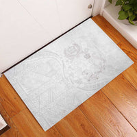 Tonga Faka Sepitema Rubber Doormat Ngatu Pattern with Plumeria and Hibiscus