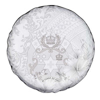 Tonga Faka Sepitema Spare Tire Cover Ngatu and Floral Pattern with Blooming Hibiscus