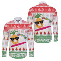 Hawaiian Mele Kalikimaka Family Matching Mermaid Dress and Hawaiian Shirt Funny Pineapple Surfing with Map Christmas Stripe Elements