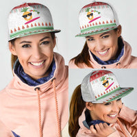 Hawaiian Mele Kalikimaka Mesh Trucker Cap Funny Pineapple Surfing with Map Christmas Stripe Elements