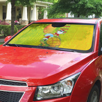 Hawaiian Mango Mele Kalikimaka Auto Sun Shade Santa Claus Surfing with Turtle Mango Christmas