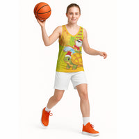 Hawaiian Mango Mele Kalikimaka Basketball Jersey Santa Claus Surfing with Turtle Mango Christmas