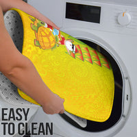 Hawaiian Mango Mele Kalikimaka Bathroom Set Santa Claus Surfing with Turtle Mango Christmas