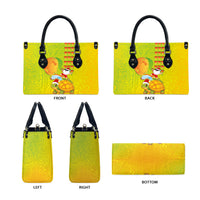 Hawaiian Mango Mele Kalikimaka Leather Bag Santa Claus Surfing with Turtle Mango Christmas