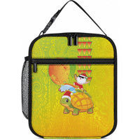 Hawaiian Mango Mele Kalikimaka Lunch Bag Santa Claus Surfing with Turtle Mango Christmas