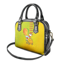Hawaiian Mango Mele Kalikimaka Shoulder Handbag Santa Claus Surfing with Turtle Mango Christmas