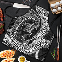Hawaiian Turtle and Shark Apron Kakau Tribal with Polynesian Pattern Black Color