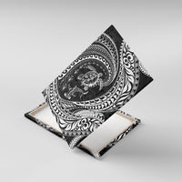 Hawaiian Turtle and Shark Canvas Wall Art Kakau Tribal with Polynesian Pattern Black Color