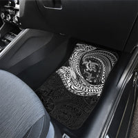 Hawaiian Turtle and Shark Car Mats Kakau Tribal with Polynesian Pattern Black Color