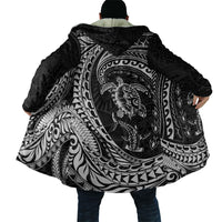Hawaiian Turtle and Shark Cloak Kakau Tribal with Polynesian Pattern Black Color