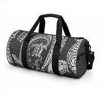 Hawaiian Turtle and Shark Duffle Bag Kakau Tribal with Polynesian Pattern Black Color