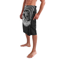 Hawaiian Turtle and Shark Lavalava Kakau Tribal with Polynesian Pattern Black Color