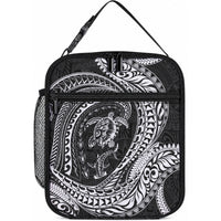 Hawaiian Turtle and Shark Lunch Bag Kakau Tribal with Polynesian Pattern Black Color