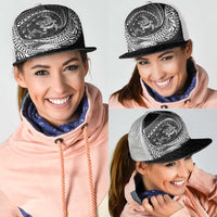 Hawaiian Turtle and Shark Mesh Trucker Cap Kakau Tribal with Polynesian Pattern Black Color