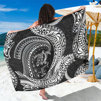Hawaiian Turtle and Shark Sarong Kakau Tribal with Polynesian Pattern Black Color