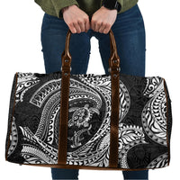 Hawaiian Turtle and Shark Travel Bag Kakau Tribal with Polynesian Pattern Black Color